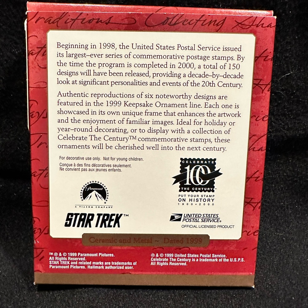 This Hallmark StarTrek USS Enterprise NCC -1701 Stamp Ornament - Picture 4 of 4